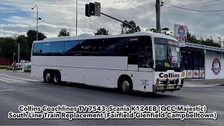 Collins Coachways TV 7543 Scania K124IB QCC Majestic [upl. by Loreen]