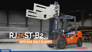 BOMAC FORKLIFT ATTACHMENT ANTI RAIL BALE CLAMPS RJ25STB2 [upl. by Cyndia]