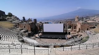 Taormina town and Amphitheater Greeko Roman Italy [upl. by Bernice847]