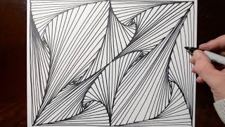 Doodle Sketching Optical Illusion Lines  Pattern 11 [upl. by Idnar31]