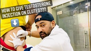 How to inject intramuscular testosterone injection on glutes [upl. by Cirek467]