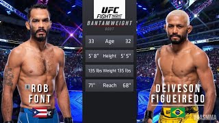 ROB FONT VS DEIVESON FIGUEIREDO FULL FIGHT UFC ON ESPN 52 [upl. by Esiuolyram]