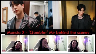 Monsta X  Gambler Mv Behind the scenes Reaction [upl. by Tuorah]