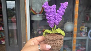 🪻Tendencia Crochet 🪻Mini plantita Lavanda ideas para emprender crochet flowers [upl. by Oterol]