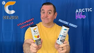 Celsius Energy Drink Reviews Strawberry Lemonade amp Arctic Vibe Frozen Berry [upl. by Mauceri]