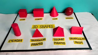 3D shapes model for school project3D geometrical shapes3D shapes math projectmath tlm 3D shapes [upl. by Elram]