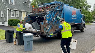 Growling Allied Waste Garbage Truck Packing Melrose’s Manual Trash [upl. by Naihr]