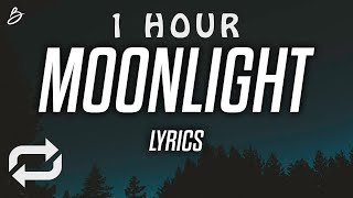 1 HOUR 🕐  Ali Gatie  Moonlight Lyrics Lyric Video [upl. by Hsepid286]