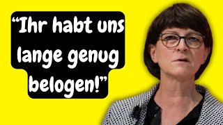 Eilmeldung Bürger schockieren Saskia Esken [upl. by Willett611]