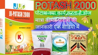 ju potash 2000mop fertilizer0050पोटाश खाद की कीमत 50 kgलहसुन मोटा करने की दवाफसलें खेती मसाले [upl. by Veator510]