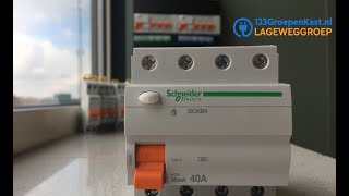 Schneider Electric Aardlekschakelaar 4polig 30mA  Hoe ziet deze aaardlekschakelaar er uit [upl. by Ilaire]