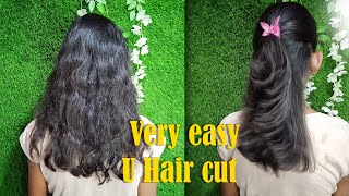 Very easy U hair cuthow to U shape u haircut for medium lengthu shaped haircut with layers medium [upl. by Kathleen630]