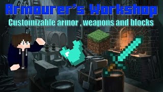 Modshowcase  Armourers Workshop mod  Customizable armor  weapons and blocks [upl. by Skipp]