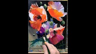 Poppies oil painting Vugar Mamedov art painting acrylicpainting oilpainting [upl. by Gard505]