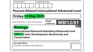 A level  Biology  Unit 2  May 2023  Edexcel [upl. by Aratihc]