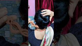 Easy hairstyle for saree hairstyle hairtutorial hair youtubeshorts viralshort short [upl. by Zaneta946]