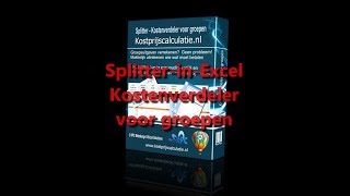 Splitter in Excel  Kostenverdeler voor groepen [upl. by Kisung]