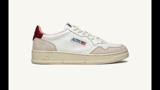 AUTRY MEDALIST LOW SNEAKERS IN LEATHER AND SUEDE COLOR WHITE RED AULM LS43 [upl. by Etteragram977]