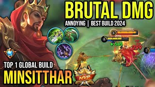 MINSITTHAR BEST BUILD 2024  BUILD TOP 1 GLOBAL MINSITTHAR GAMEPLAY  MOBILE LEGENDS✓ [upl. by Cirek761]