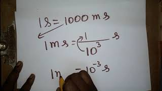 millisecond to second microsecond to second nanosecond to second [upl. by Cattima]