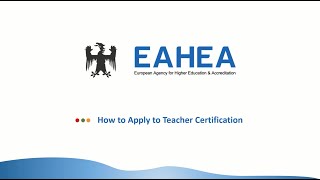 How to Apply to EAHEA Teacher Certification Service [upl. by Aseral]