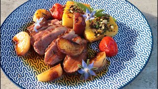 Recette du magret de canard aux nectarines sauce au Lillet et au miel [upl. by Januarius]