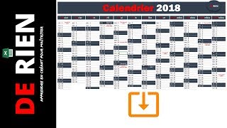 Calendrier Automatisé  Tutoriel Excel  De Rien [upl. by Saref535]