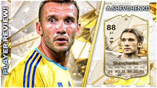 INSANE SHOOTING ICON 88 RATED ANDRIY SHEVCHENKO PLAYER REVIEW  EA FC24 ULTIMATE TEAM [upl. by Reinhart]