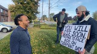 Muslim standing in front of my church [upl. by Aihsilef309]