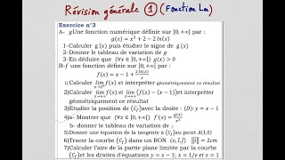 Mathématique  Révision générale Fonction Ln [upl. by Nonnerb]