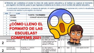 LLENADO DE CLAVES DE ESCUELAS COMIPEMS 2022 [upl. by Eben946]