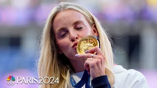 Great Britains Keely Hodgkinson sheds tears while receiving her first Olympic gold  Paris Olympics [upl. by Margeaux]