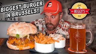 Hundreds Have Failed Huggys Massive Bacon Double Cheeseburger Challenge in Belgium [upl. by Ahsitneuq]