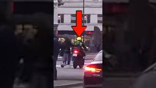 Couple on EScooter Runs Red Light and Crashes Into Police Motorcycle 👮🏼‍♂️🚨 dashcam escooter [upl. by Nhguav509]