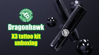 Dragonhawk X3 unboxing video Try this beginner tattoo kit [upl. by Koffman]