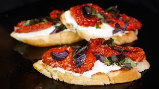 ПРОСТОЙ РЕЦЕПТ Бутерброды с вялеными помидорами  Sundried Tomatoes Bruschetta [upl. by Tillo205]