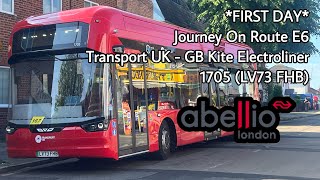 FIRST DAY Journey On Route E6  Transport UK Wright GB Kite Electroliners  1705 LV73 FHB [upl. by Hedy]