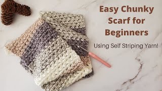 Chunky Crochet Scarf for Beginners  Weekend Crochet Projects [upl. by Yetah433]