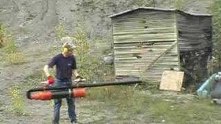 Potato cannon with a kick 160mm chamber to 75mm barrel [upl. by Alleon]