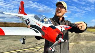 T28 Torjan 800mm FMS Warbird Under 150  RC Airplane Maiden Flight [upl. by Karlan57]