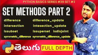 39 Python Set Methods In Telugu Part 2  Python Set in Telugu  Python Series In Telugu [upl. by Zechariah205]