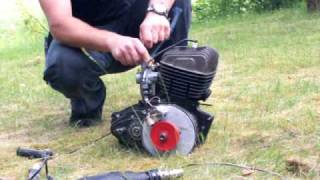 wsk 125 zaplon z pily Motorcycle engine with Mcculloch chainsaw Ignition [upl. by Rici]