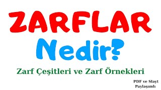 ZARFLAR I Zarf Çeşitleri ve Örnekleri Belirteç [upl. by Zahara]