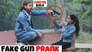 Fake GUN Proposing Prank On Cute Girl ❤️ Part 7  Funny Reaction 😂😂 [upl. by Lilithe]