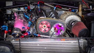 Stuarts RB26 powered Nissan S14a drift build  Pro307 tour [upl. by Ayahsal]