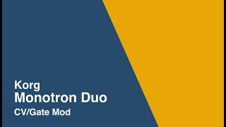 Monotron Duo CVGate mod [upl. by Aillicirp]