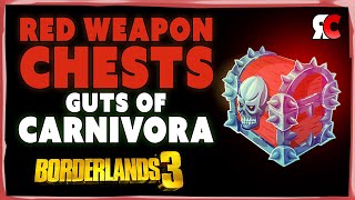 Guts of Carnivora ALL 2 RED CHEST Locations  Borderlands 3 Secret Weapon Caches [upl. by Abercromby]