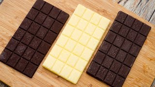 HOMEMADE CHOCOLATE BAR RECIPE l WITH BUTTER l WITHOUT COCONUT OIL or COCOA BUTTER [upl. by Jenei357]