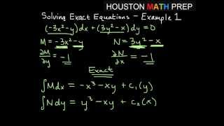 Exact Differential Equations  Example 1 [upl. by Gard899]