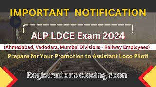 ALP LDCE EXAM 2024  Ahmedabad Vadodara Mumbai Division  AIRCBT Exam [upl. by Glasgo]